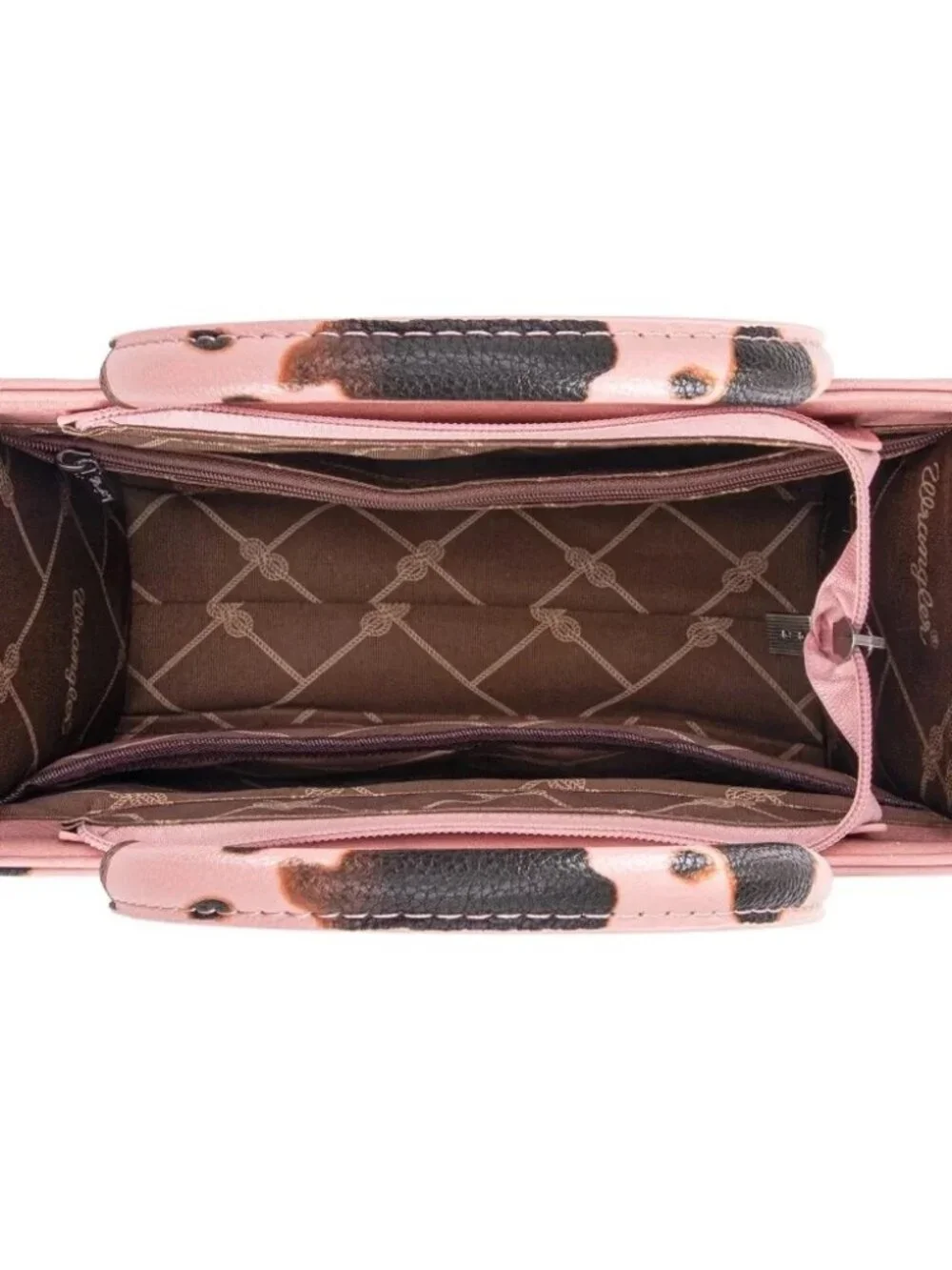 Wrangler Cow Print Concealed Carry Tote/Crossbody - Pink